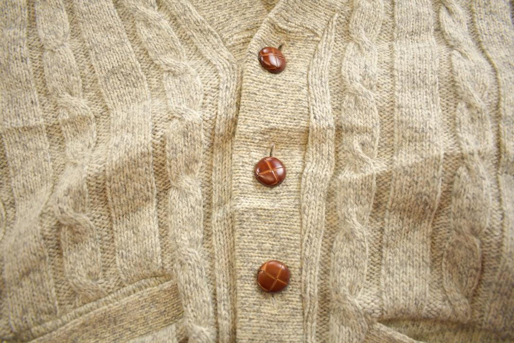 Vintage 1990s Eddie Bauer 3D Knit Cardigan Sweater Made In USA