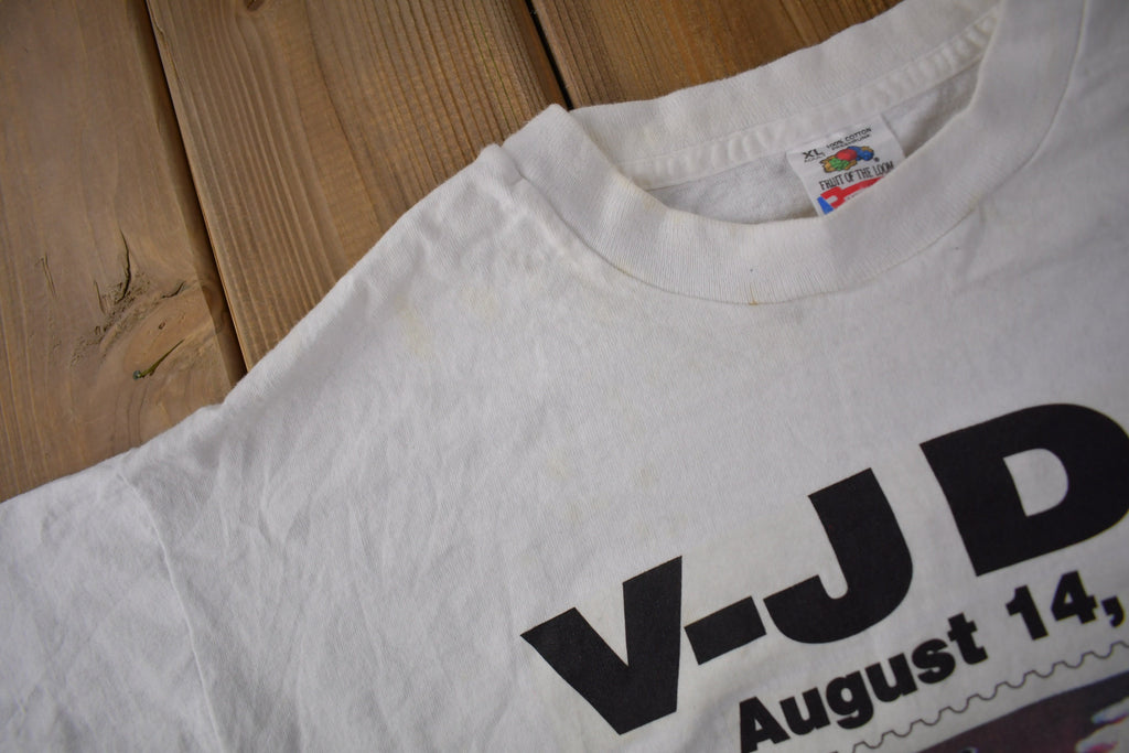 Vintage 1990s WWII Pacific Victory Tour Memorial Graphic T Shirt Made In USA