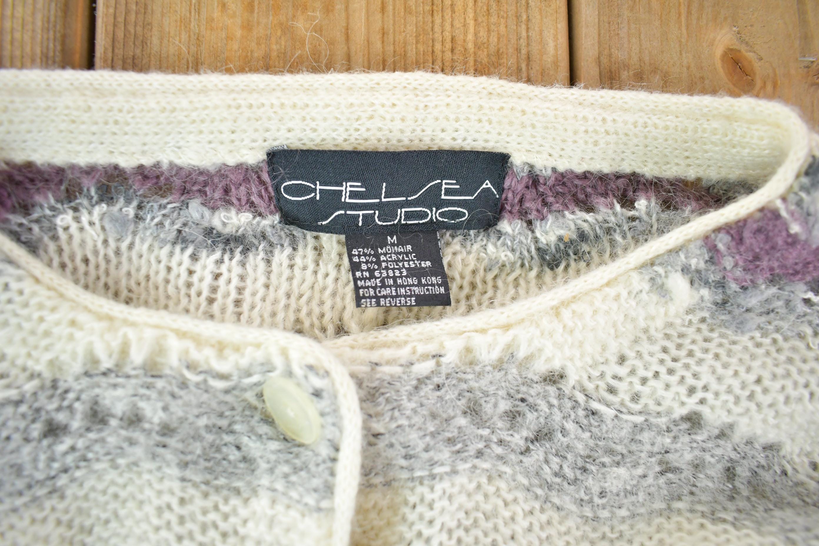 Vintage 1990s Chelsea Studio Mohair Knit Cardigan Sweater Women's S-M