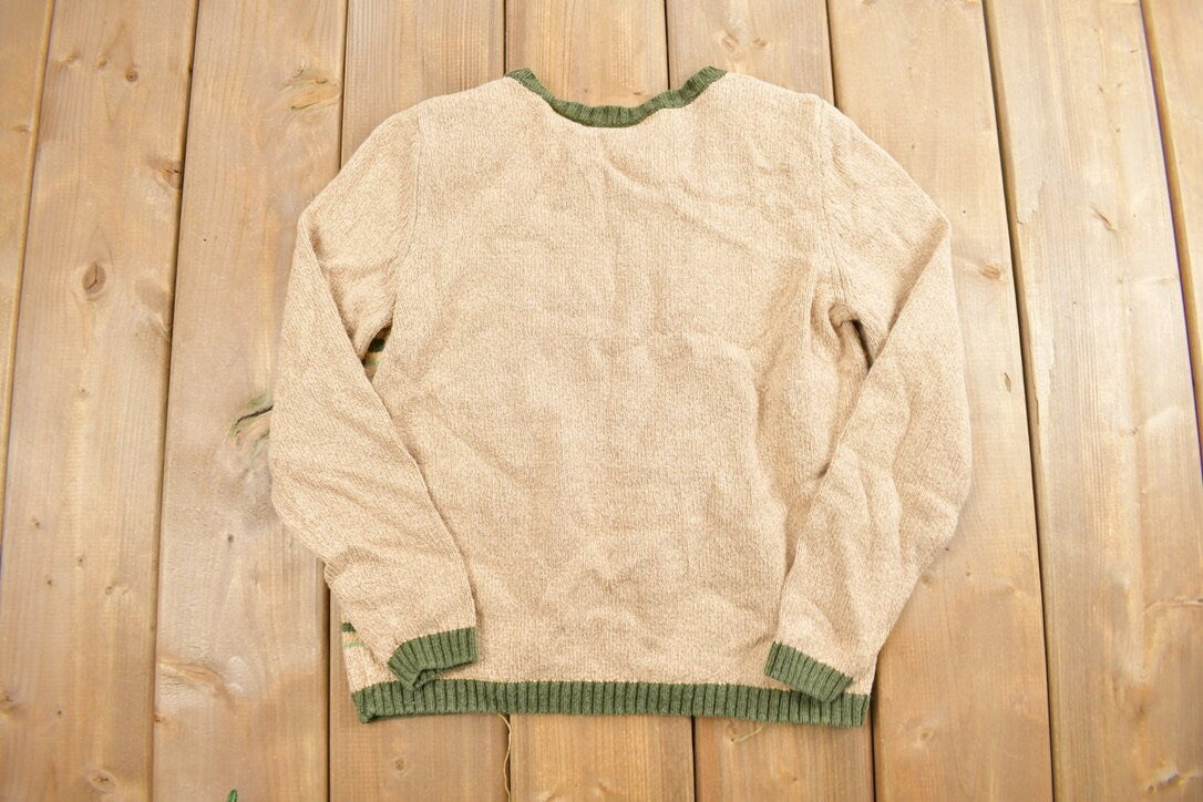 Vintage 1990s Cute Floral Knit Sweater