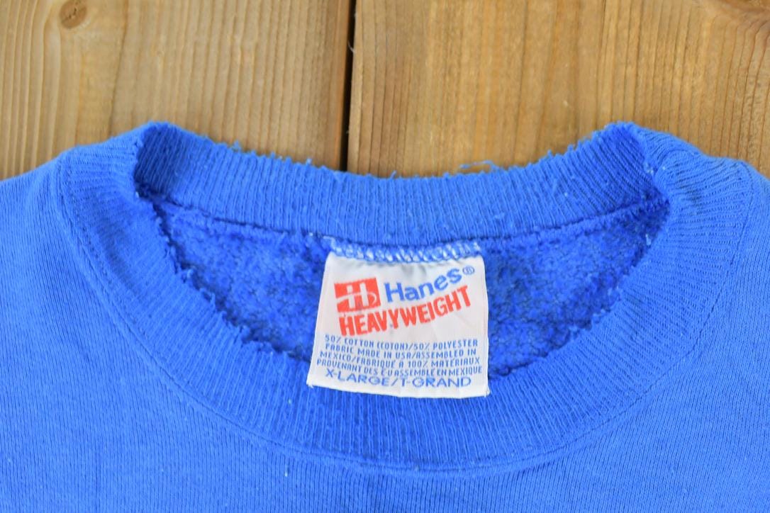 Vintage 1980s Vail University Collegiate Hawks Crewneck / Embroidered / NCAA Sweatshirt / Sportswear / Americana