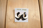 Vintage 1980s Black White & Gold Earrings