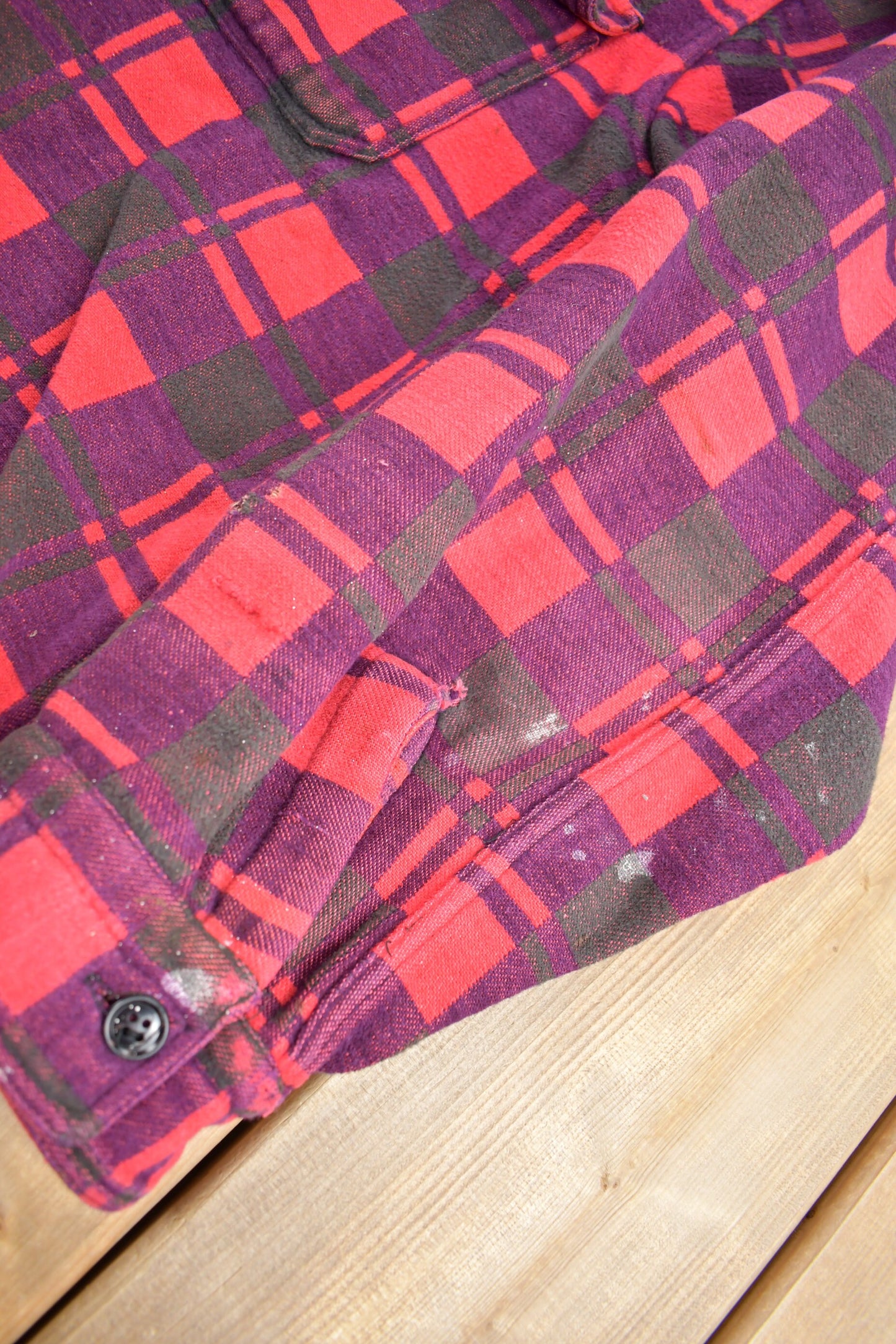 Vintage 1960s Champion Button Up Plaid Flannel Trucker Shirt / Vintage Champion / True Vintage / Canadian Vintage / Vintage Champion