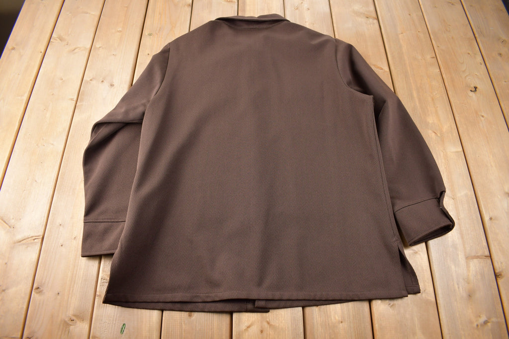Vintage 1970s Levi's Panatela Western Style Brown Button Up Shirt Made in USA Size XL