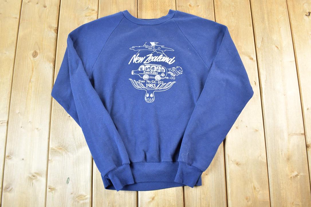 Vintage 1983 New Zealand Reef France Crewneck Sweatshirt Mens L / Made In France / 90s Souvenir Crewneck / Vintage Souvenir Crewneck