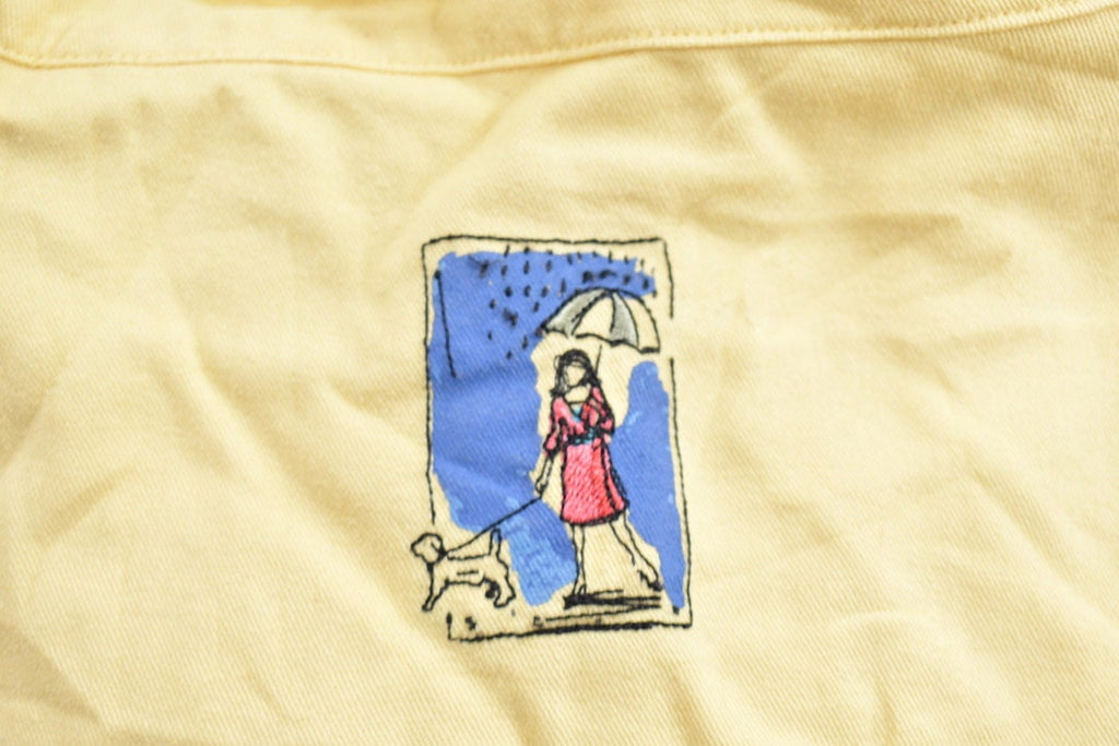 Vintage 1990s Christopher & Banks Park Theme Quarter Button Lightweight Sweater