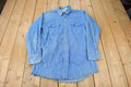 Vintage 1990s Saddle King Western Denim South Western Style Pearl Snap Button Up Rodeo Shirt