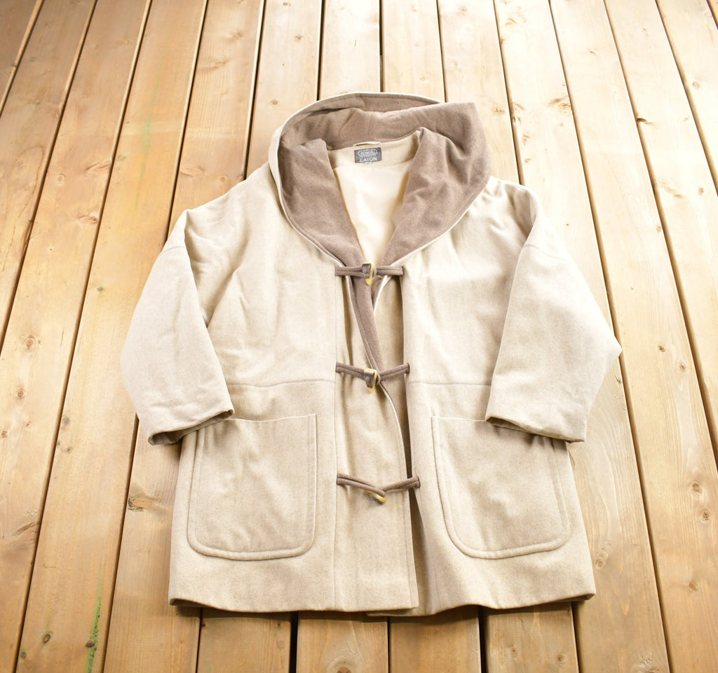 Vintage 1970s Novelti Eaton 100% Wool Toggle Button Up Jacket Made In Canada