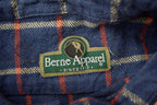 Vintage 1990s Berne Apparel Blue Plaid Flannel Button Up Shirt Vintage Flannel