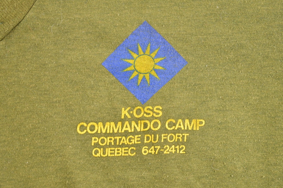 Vintage 1970s K OSS Commando Camp Quebec Graphic T-Shirt