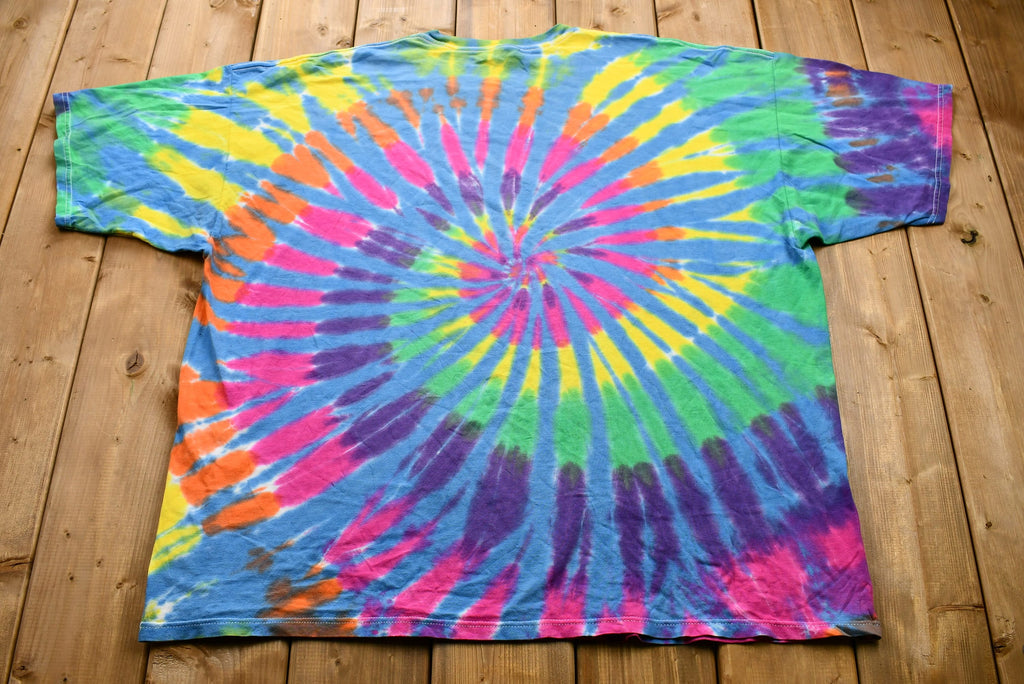 Vintage 1990s Rainbow Swirl DNA Tie-Dye T-Shirt
