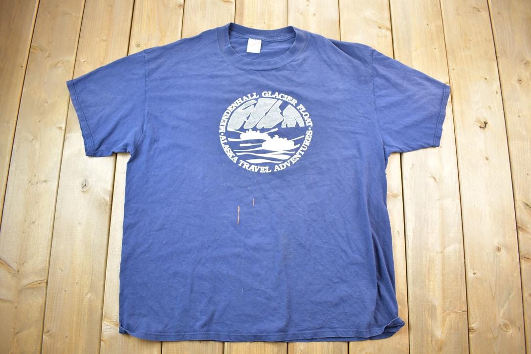 Vintage 1990s Alaska Glacier Float Souvenir T-Shirt