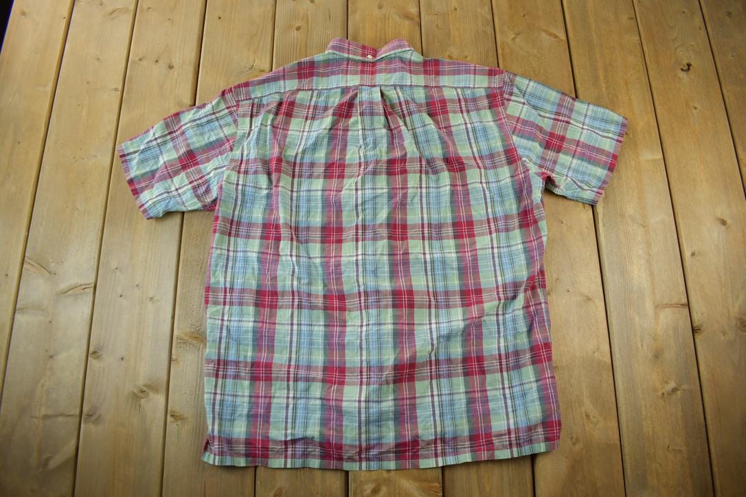Vintage 1990s Ralph Lauren Checkered Short Sleeve Button Up Shirt