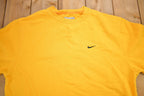 Vintage Y2K Nike Yellow Embroidered Mini Swoosh Crewneck Sweatshirt