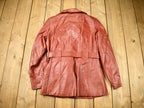 Vintage 1970s Learsi Genuine Red Leather Button Down Jacket