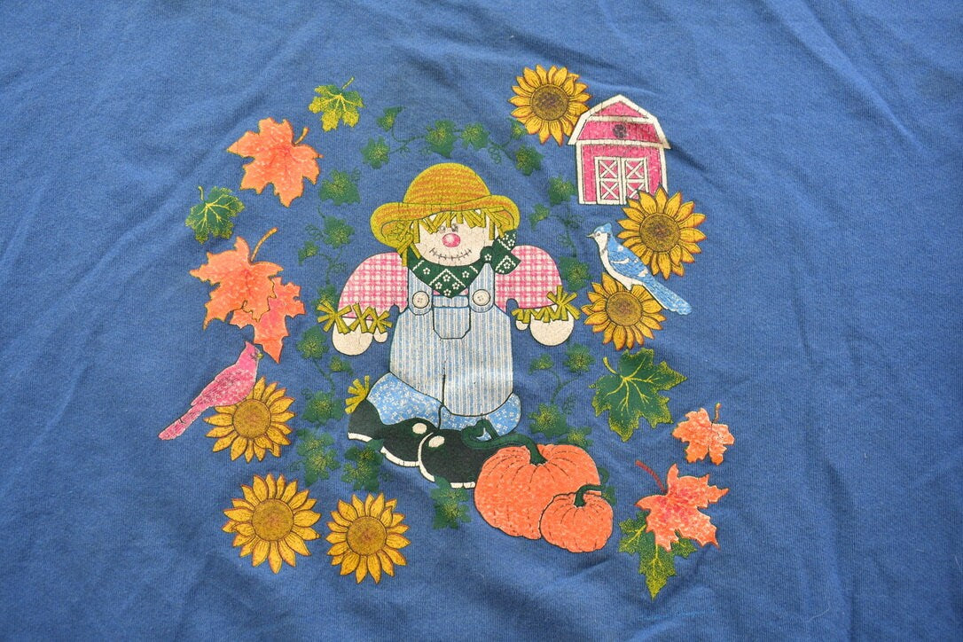Vintage 1990s Scarecrow Theme Crewneck Sweater