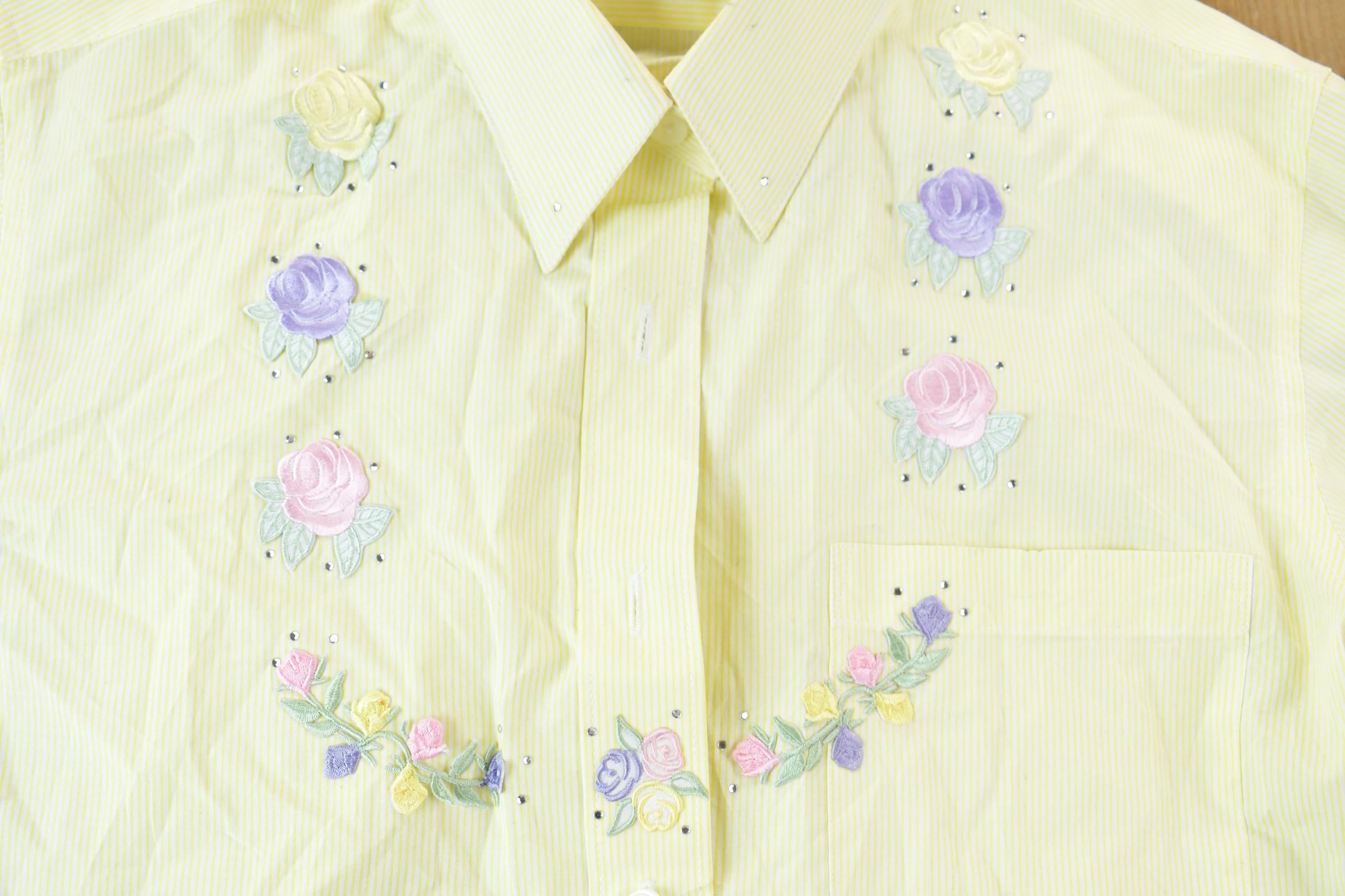 Vintage 1980s Embroidered Button Up Shirt