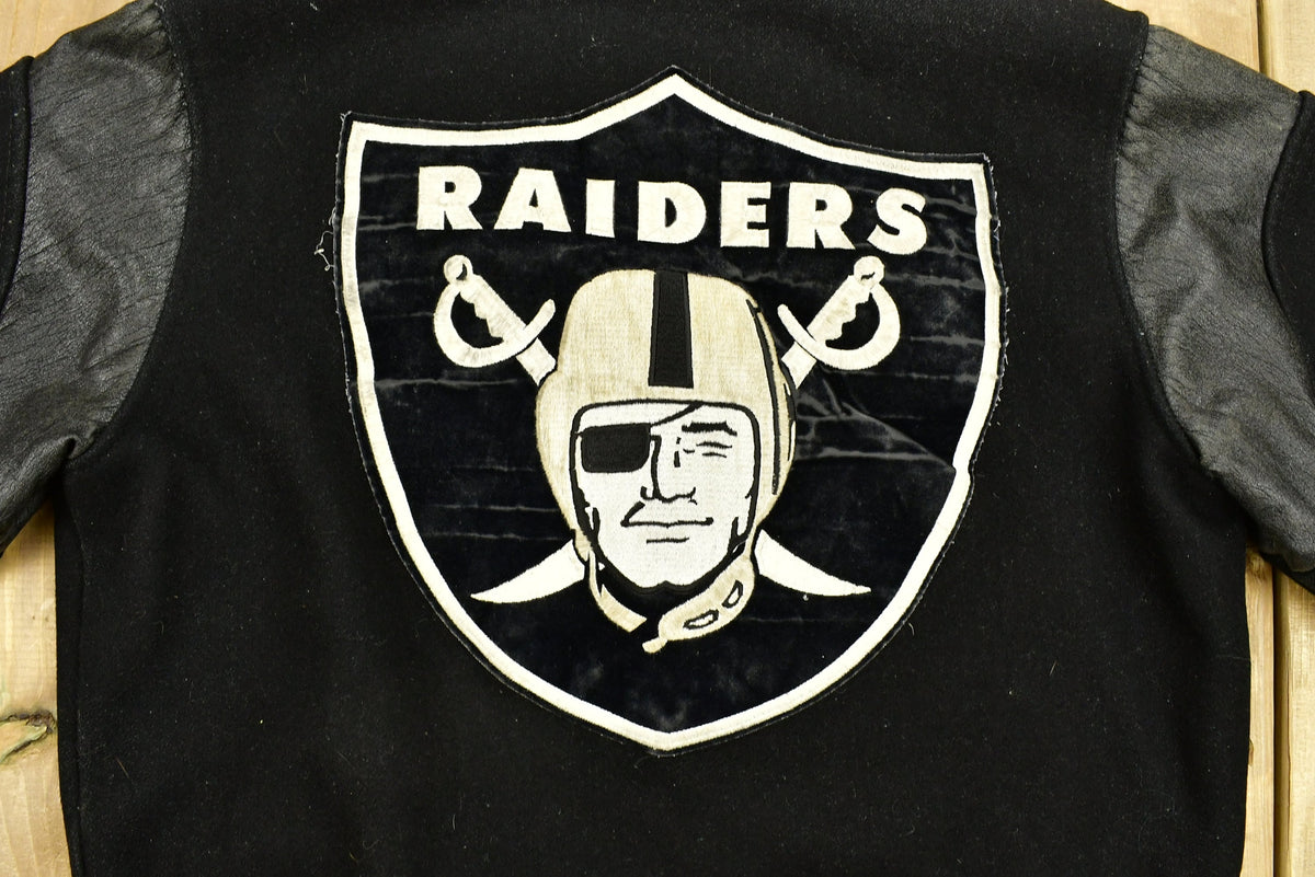 Vintage 1990's Oakland Raiders Leather Letterman Jacket