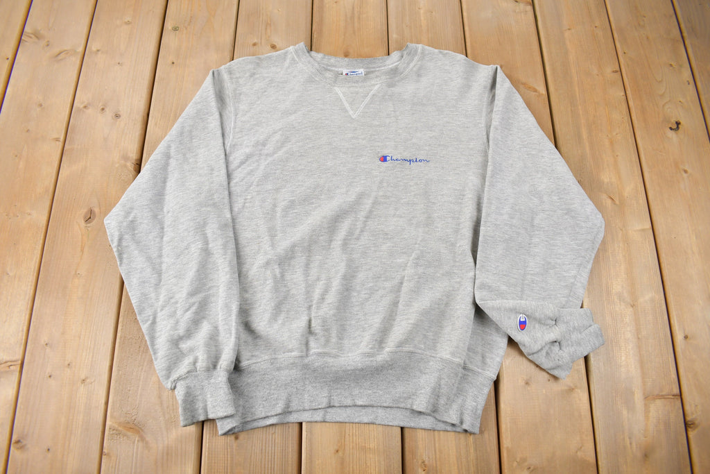 Vintage 1990s Champion Small Logo Embroidered Crewneck Sweatshirt Size M