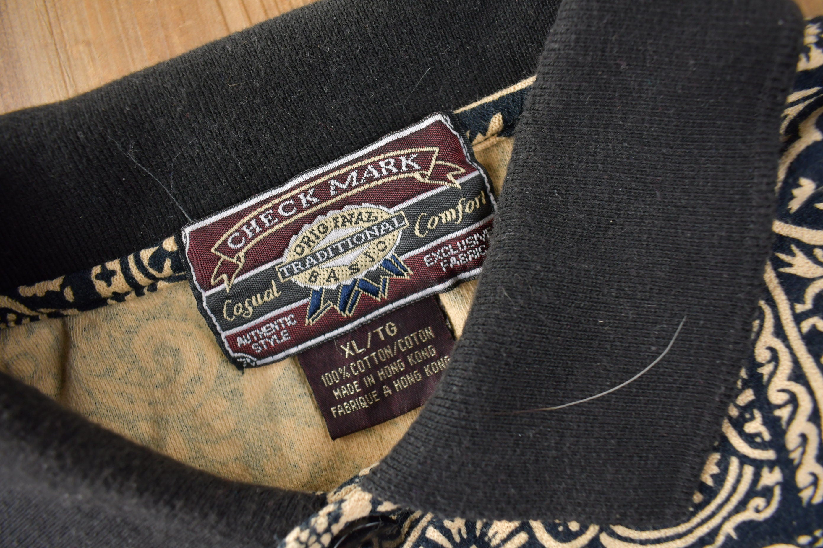 Vintage 1990s All Over Print Paisley Patchwork Polo Shirt Size XL