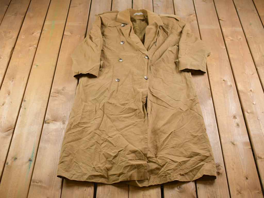 Vintage 1980s Canvas Double Breasted Trench Coat