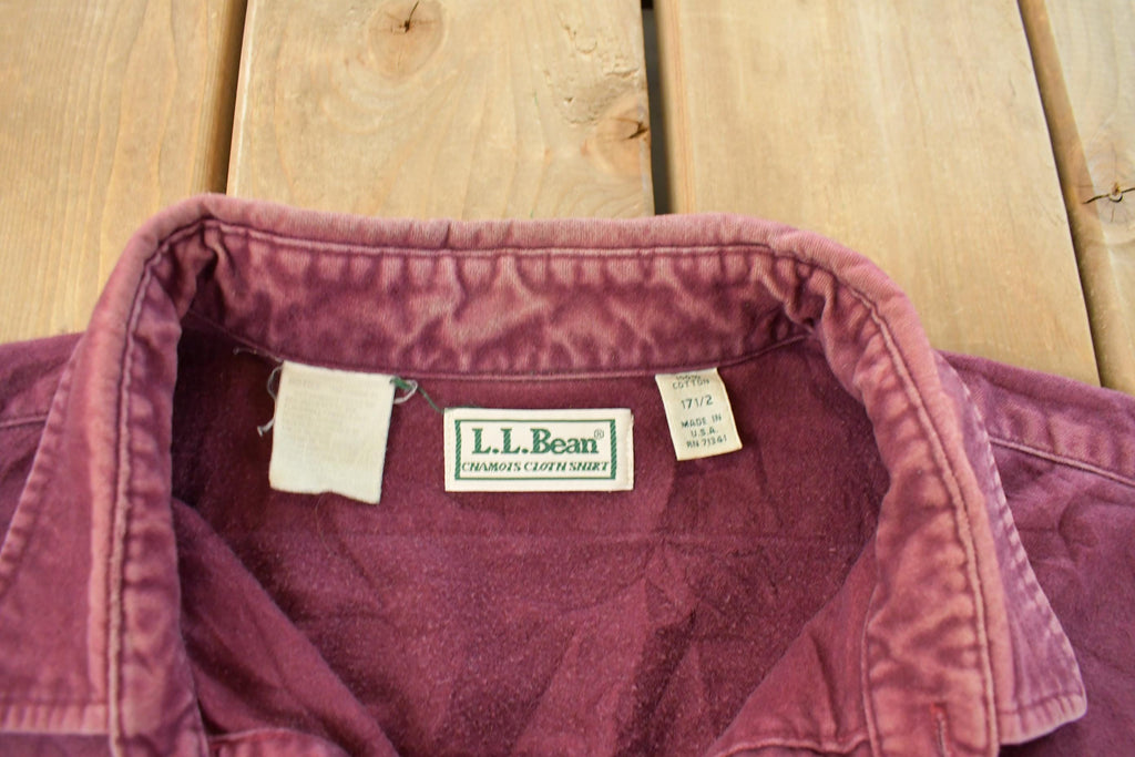 Vintage 1990s L.L. Bean Chamois Cloth Button Up Shirt Men's L / 90s Button Up / Vintage Flannel / Casual Wear / Outdoors / Made in USA