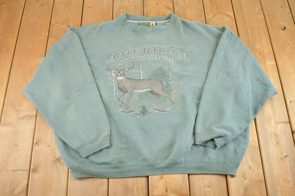 Vintage 1990s America Sportsman Big Buck Deer Souvenir Outdoorsman Crewneck Sweatshirt Mens XXXL
