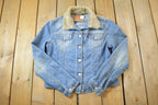 Vintage 1990s Levis Denim Jacket Faux Fur Collar Made In USA