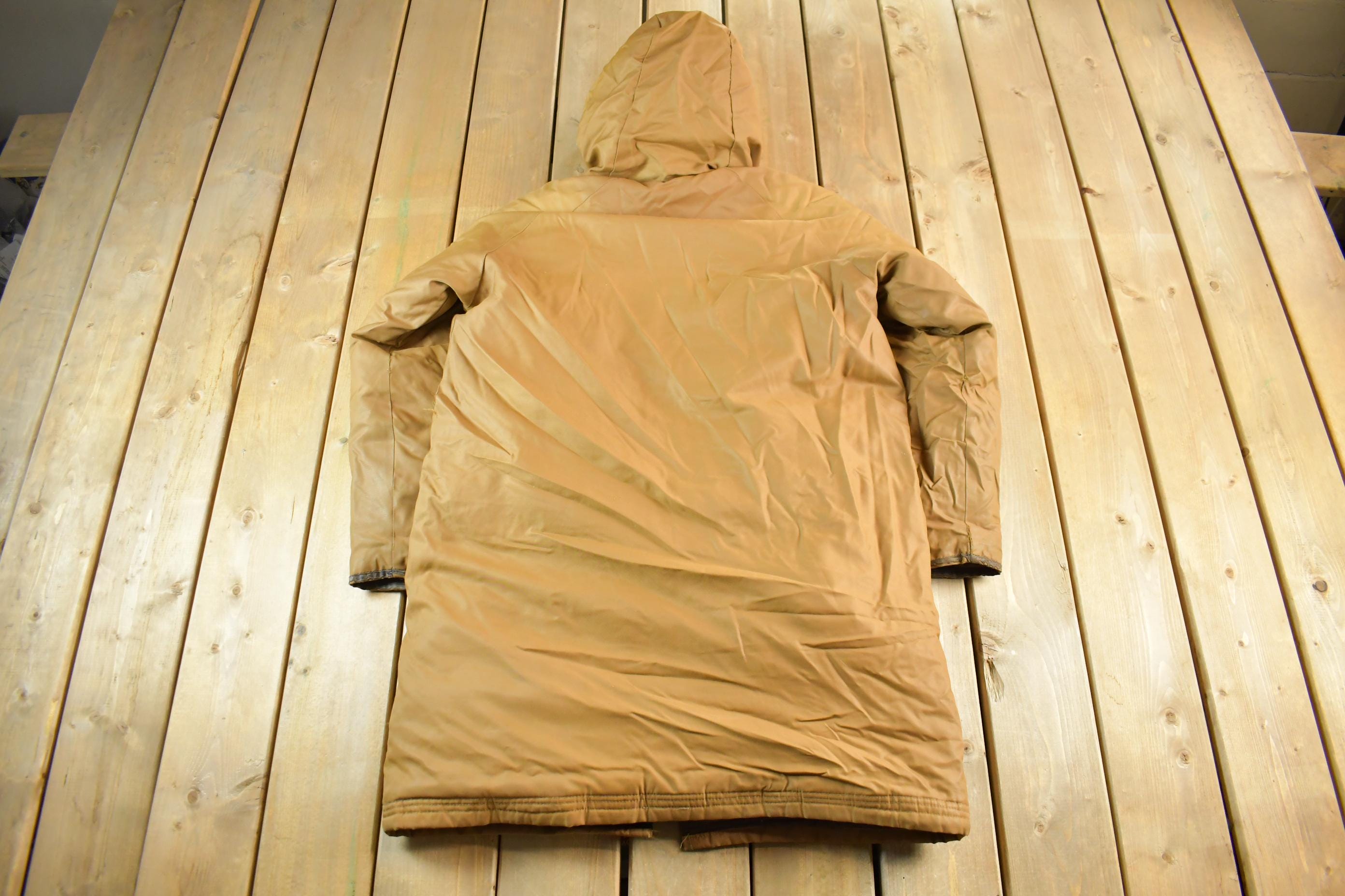 Vintage 1980s Down Full Zip Parka Puffer Jacket Men's L