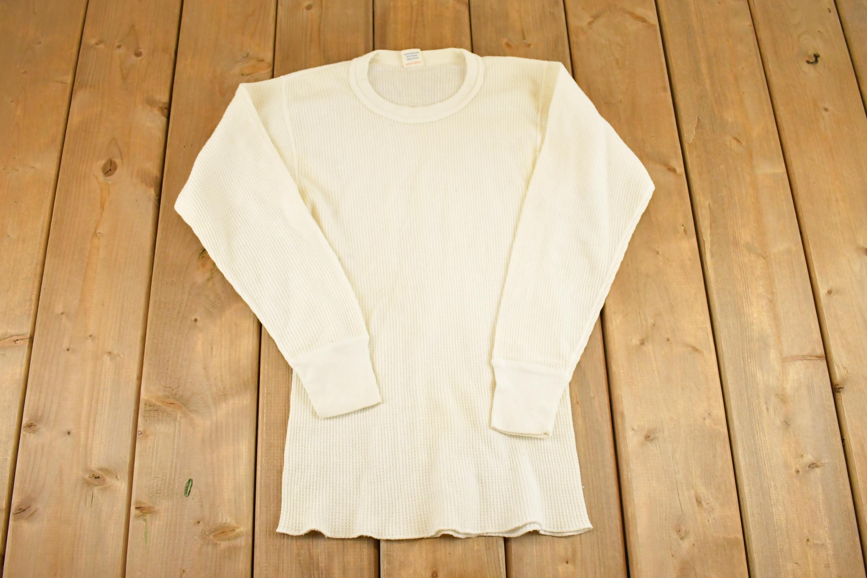 Vintage 1990s Long Johns Thermal Streetwear Blank Crewneck Sweatshirt Men's S / 90s Sun Faded Streetwear