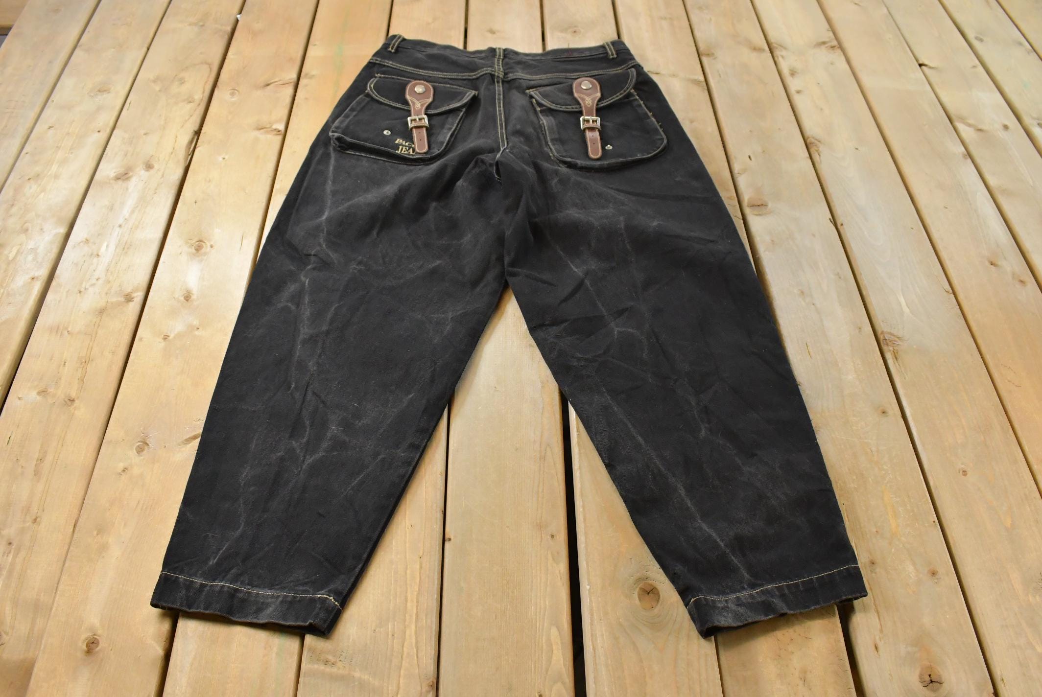 Vintage Y2K Paco Baggy Denim Jeans Men's 34 x 32 / American Vintage Jeans / Sun Faded / Streetwear / Vintage Pants / Plated / Black Jeans