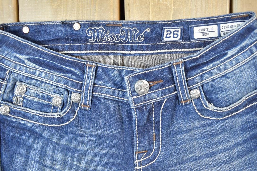 Vintage Y2K Miss Me Bedazzled Low Rise Jeans Size 26x31