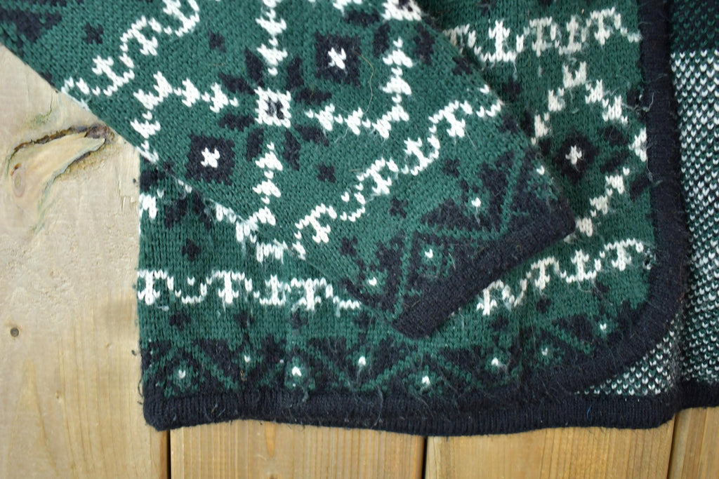 Vintage 1990s Crystal Kobe Knit Open Front Crewneck Sweater /