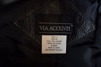 Vintage 1990s Via Accenti Leather Fashion Colour Block Jacket