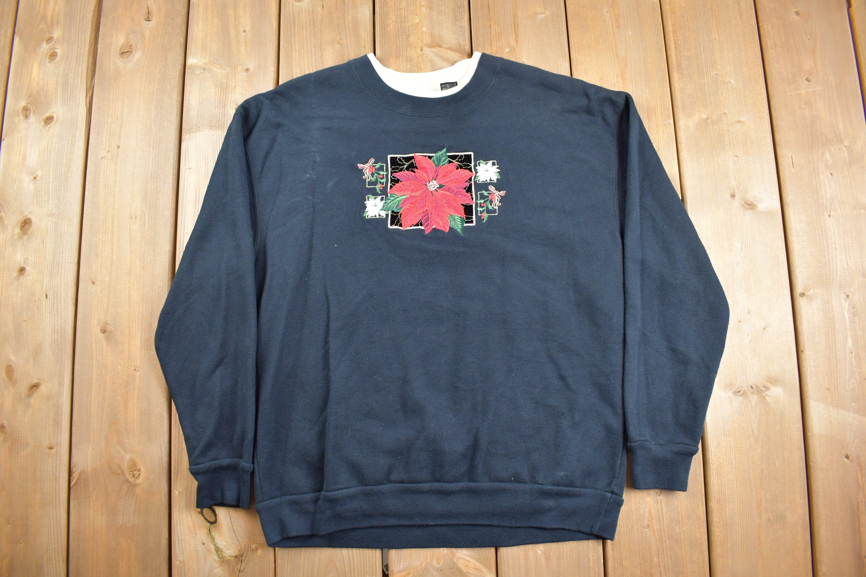 Vintage 1990s Cute Flower Theme Crewneck Sweater