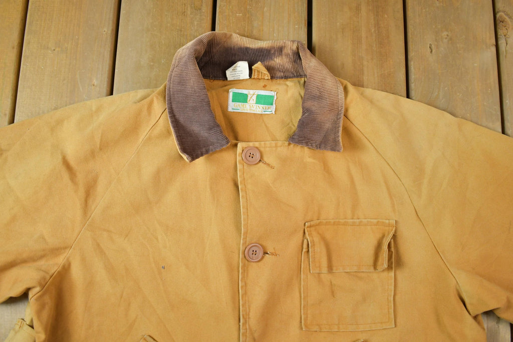 Vintage 1980s Distressed D-pocket Game winner Blanket Lined Hunting Jacket Made In USA