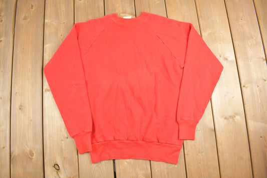 Vintage 1980s Pannill Blank Red Crewneck Sweatshirt / 80s Crewneck / Made In USA / Essential / Streetwear / 90s Blank / Red Blank