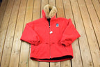 Vintage 1990s Nature Theme 100% Wool Hooded Button Up Jacket Made In Canada