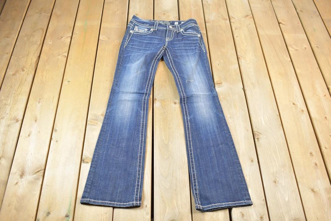 Vintage Y2K Miss Me Bedazzled Low Rise Jeans Size 26x33