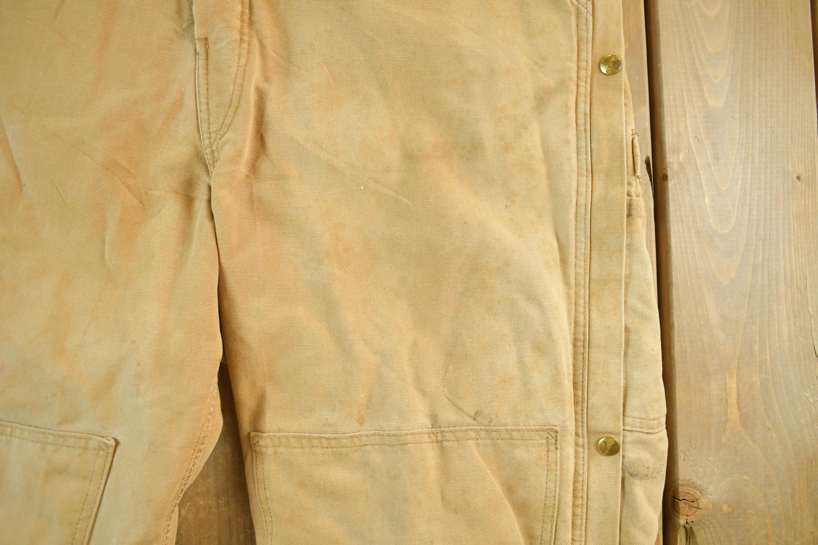 Vintage 1990s Carhartt Double Knee Canvas Overalls Size 46x29