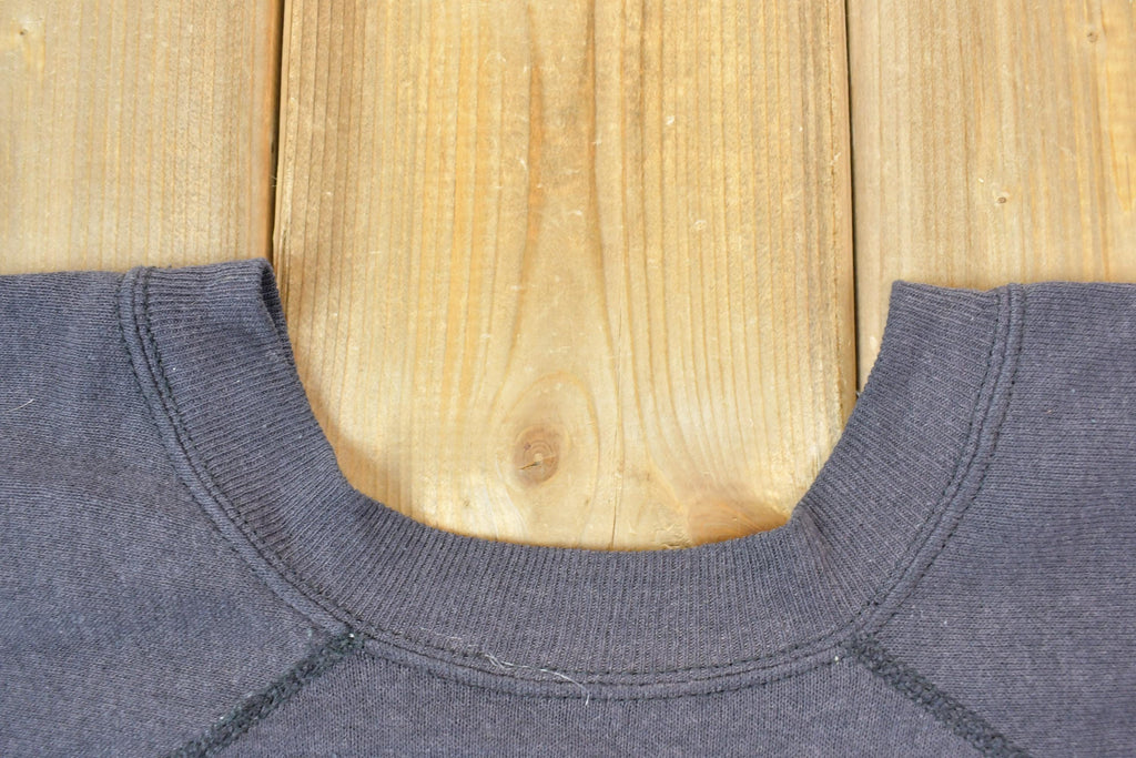 Vintage 1990s Distressed Faded Black Blank Crewneck Sweatshirt  90s Crewneck  Made In USA  Streetwear  Embroidered