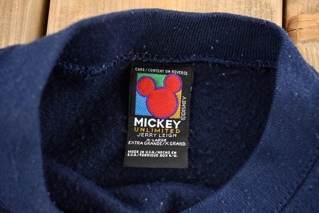 Vintage 1990s Mickey Unlimited Winter Mickey Mouse Graphic Disney Crewneck Sweatshirt