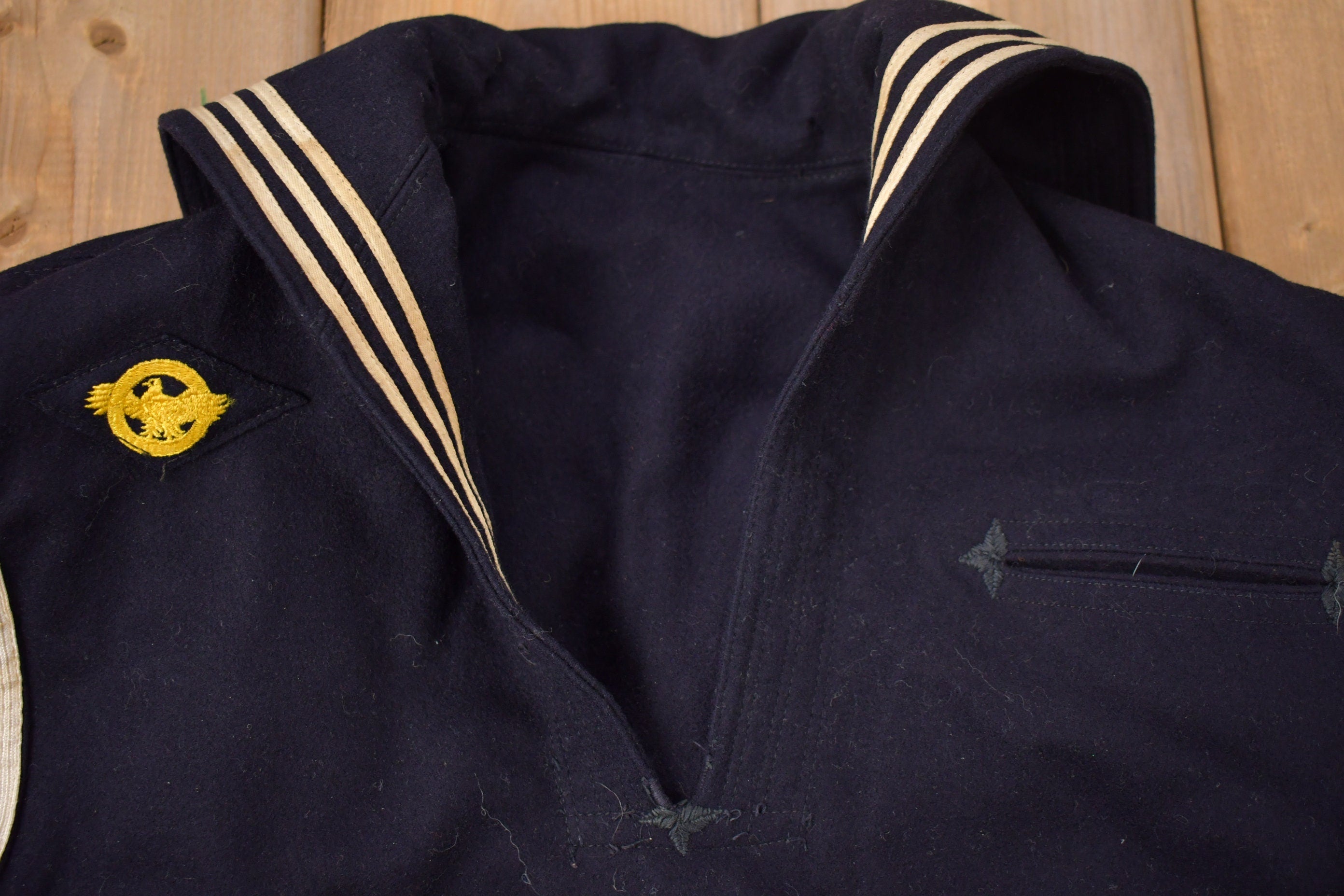 Vintage 1940s WWll Naval Clothing Factory Wool Sweater