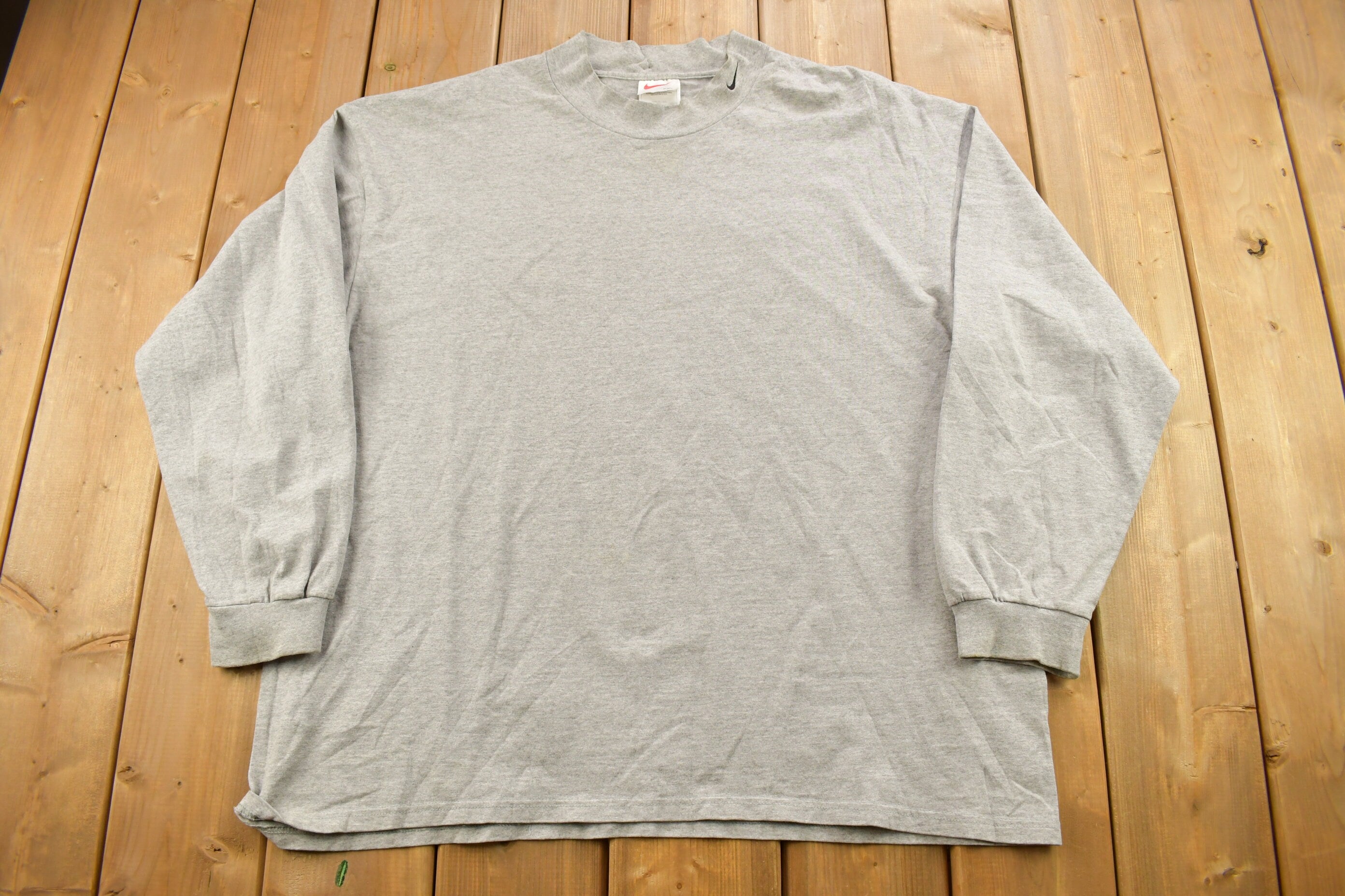 Vintage 1990s Nike Embroidered Mini Swoosh Mockneck Sweatshirt