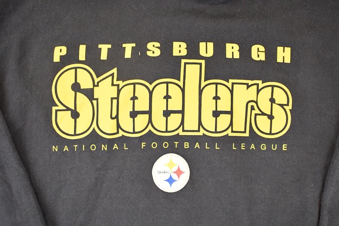 Vintage 1990s Pittsburgh Steelers NFL Hoodie Sweatshirt Mens L
