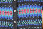 Vintage 1990s Rei Abstract Knit Cardigan Sweater Men's M