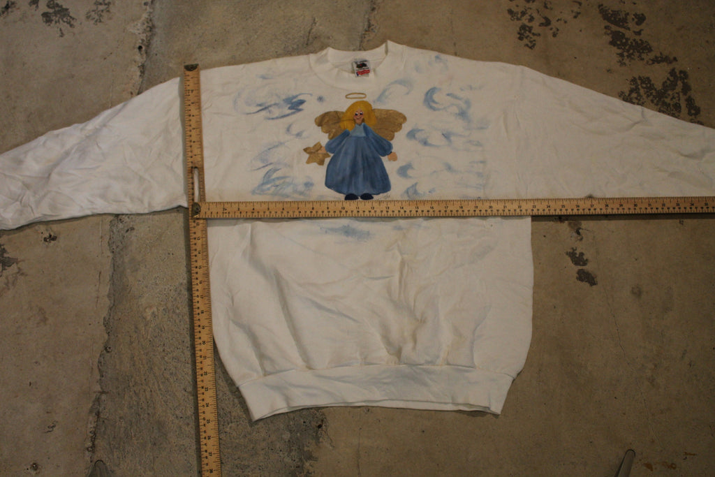 Vintage 1995 Angel Graphic Religious Crewneck Sweatshirt