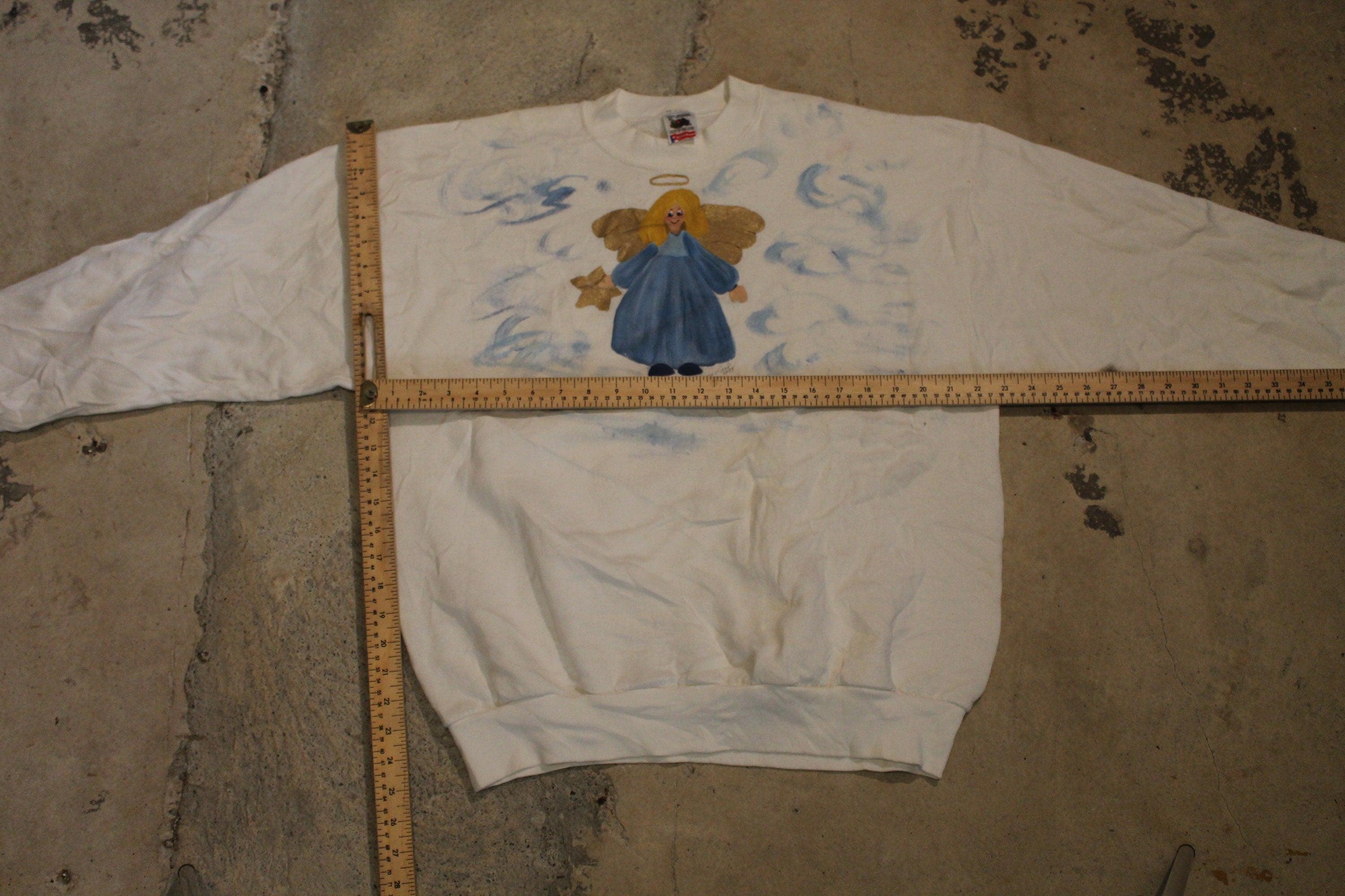 Vintage 1995 Angel Graphic Religious Crewneck Sweatshirt