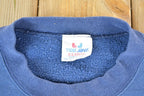 Vintage 1990s Tee Jays Blank Navy Crewneck Sweatshirt Made In USA