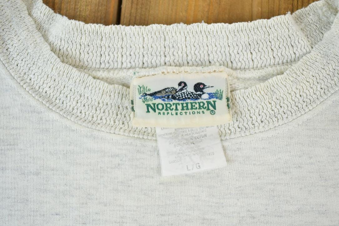Vintage 1990s Northern Reflections Lace Cuff Outdoorsman Crewneck Sweatshirt